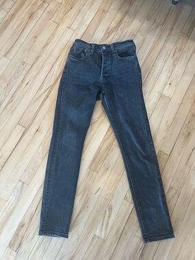 Levi's Black High-Rise Straight Jeans
